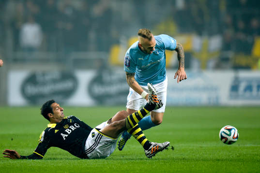 s Celso Borges och Malmö FFs Magnus Eriksson