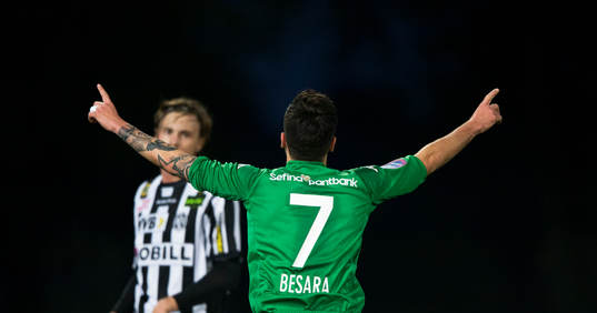 Hammarbys Nahir Besara har kvitterat till 1-1  i matchen i