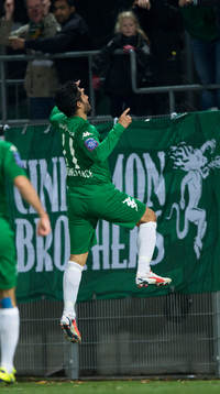 Hammarbys Pablo Pinones Arce har gjort 2-1 i matchen i