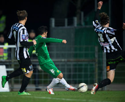 Hammarbys Pablo Pinones Arce gör 2-1 i matchen i