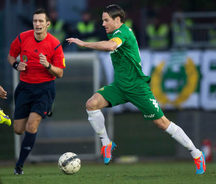Hammarbys Johan Persson i matchen i superettan mellan