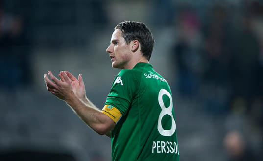 Hammarbys Johan Persson i matchen i superettan mellan