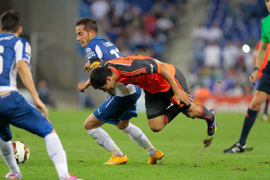 Castro en el partido de la Liga BBVA entre el RCD Espanyol