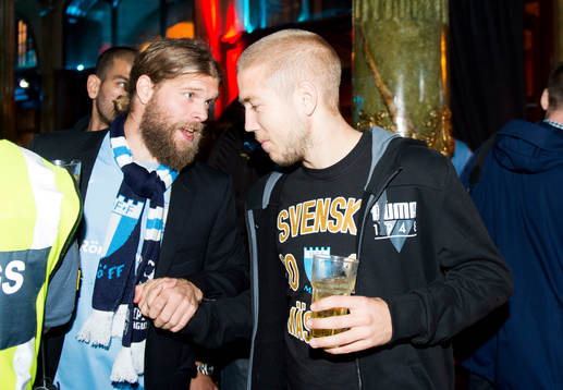 Anton Tinnerholm när Malmö FF firar sitt SM-guld
