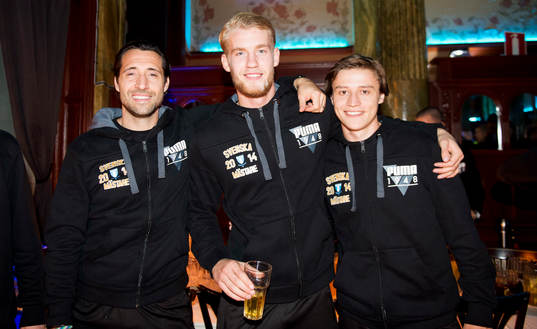 Matias Concha, Filip Helander, Simon Thern när Malmö FF