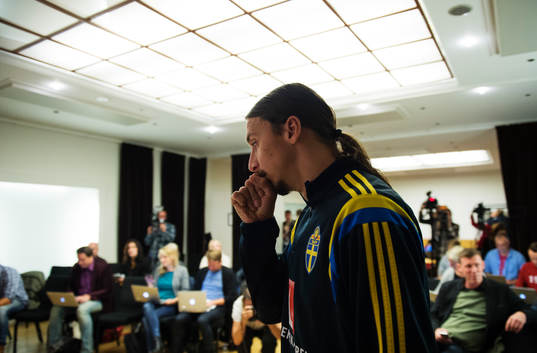 Bläddra bland fler bilder av Fotboll, inför EM-kval, Sverige, presskonferens Zlatan Ibrahimovic
