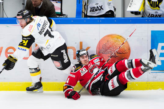 Malmö Redhawks Nils Bergström faller