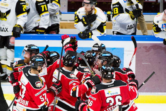 Malmö Redhawks spelare jublar
