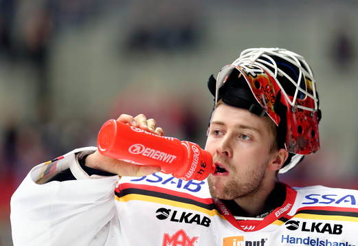 Luleås målvakt Joel Lassinantti före ishockeymatchen i