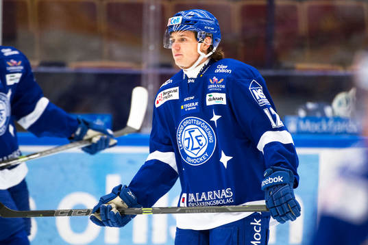 Leksands Fredrik Forsberg på uppvärmingen före