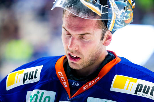 Växjös målvakt Cristopher Nihlstorp blundar