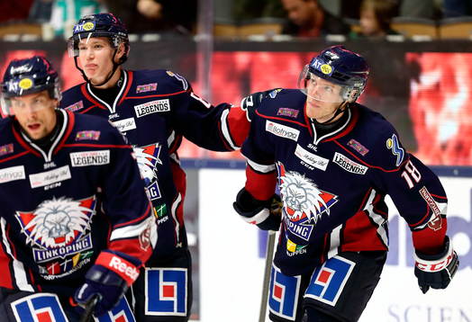 Linköpings Magnus Johansson, Gustav Forsling, och Jonas