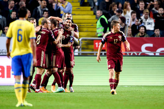 Rysslands Aleksandr Kokorin jublar