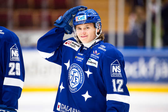 Leksands Fredrik Forsberg på uppvärmningen före