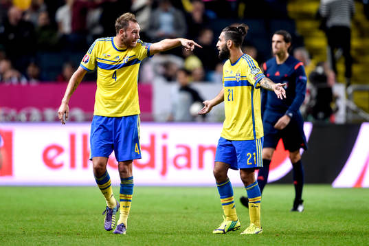 Sveriges Andreas Granqvist och Jimmy Durmaz