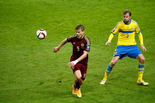 Rysslands Aleksandr Kokorin och Sveriges Mikael Antonsson