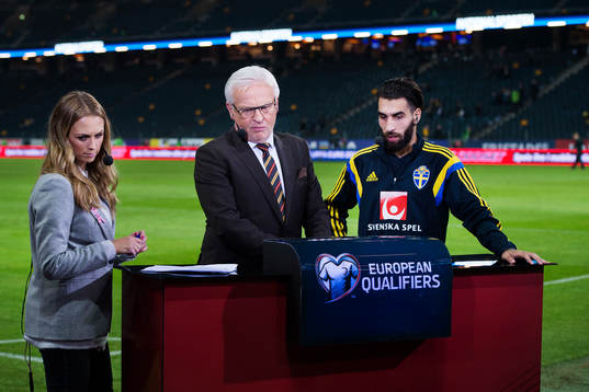 s studio med Karin Frick, Hasse Backe  och Jimmy Durmaz