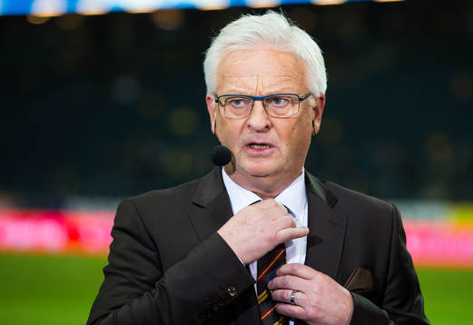 s studio innan fotbollsmatchen i EM-kvalet mellan Sverige