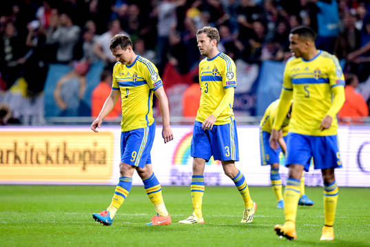 Sveriges Kim Källström , Mikael Antonsson och Martin