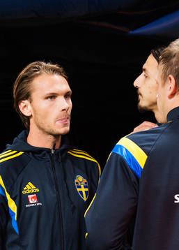 Sveriges Albin Ekdal och Zlatan Ibrahimovic