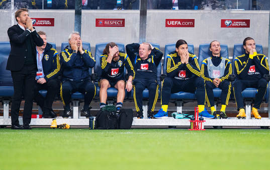 Svenska spelare och ledare, inklusive Zlatan Ibrahimovic,