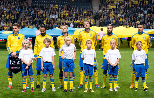 Sveriges spelare med knattar framför