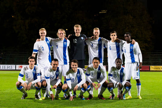 Finlands startelva överst till vänster, Dani Hatakka ,