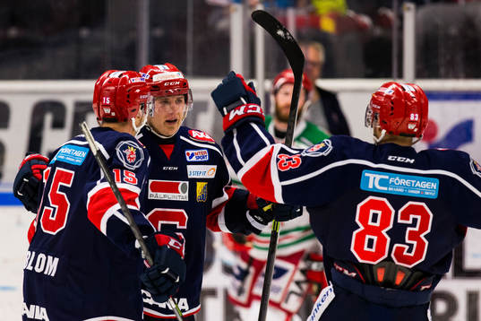 Södertäljes Pär Edblom och Mattias Beck jublar