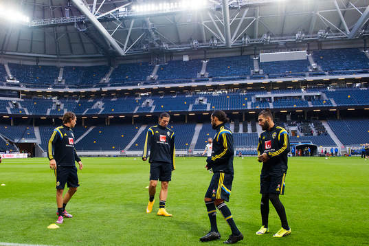 Sveriges Albin Ekdal, Zlatan Ibrahimovic, Erkan Zengin och