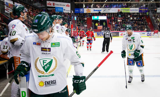 Färjestads Daniel Gunnarsson och Ole-Kristian Tollefsen