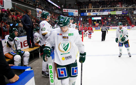 Färjestads Daniel Gunnarsson och Ole-Kristian Tollefsen