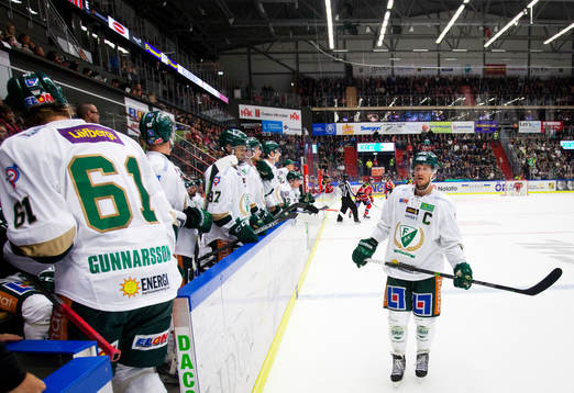 Färjestads Daniel Gunnarsson och Ole-Kristian Tollefsen
