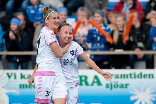 Rosengårds Nathalie Persson och Anja Mittag jublar