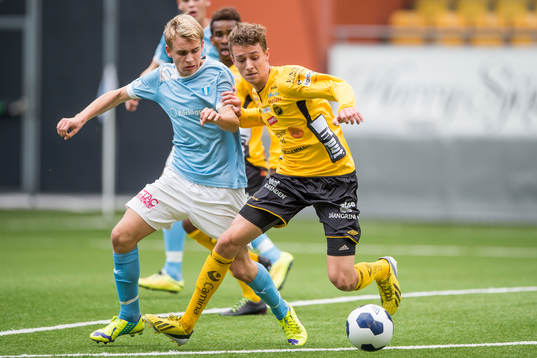 Elfsborgs Christopher McVey och Malmö FFs Truls Verngren