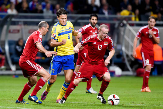 Sveriges Albin Ekdal och Liechtensteins Martin Büchel