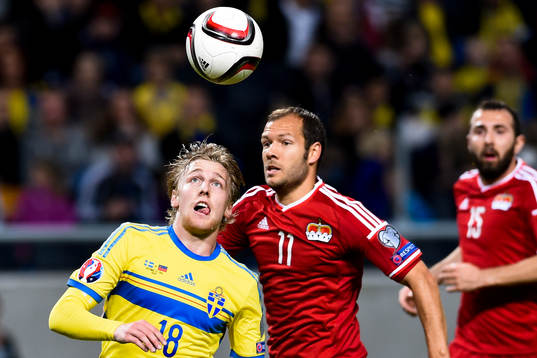 Sveriges Emil Forsberg och Liechtensteins Franz Burgmeier
