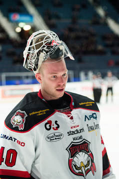 Malmö Redhawks målvakt Pontus Sjögren deppar