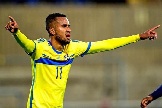 Sveriges Isaac Kiese Thelin jublar