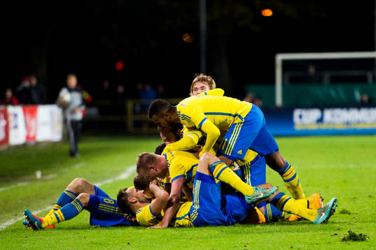 Sveriges spelare jublar