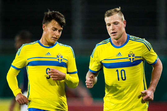 Sveriges Melker Hallberg och John Guidetti
