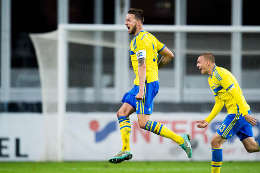 Sveriges Alexander Milosevic och Victor Nilsson Lindelöf