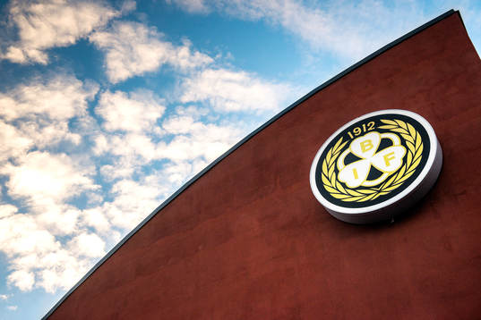 Brynäs symbol på utsidan av Gavlerinken Arena före