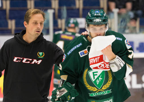Färjestads Anton Grundel har blodvite
