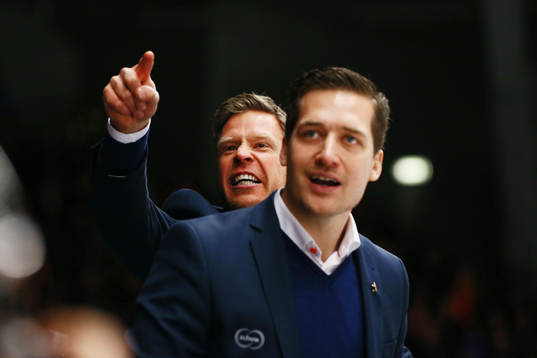 Växjös tränare Sam Hallam och Fredrik Hellgren var