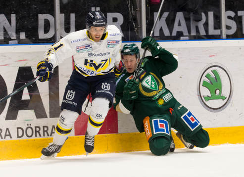 s Calle Ridderwall  och Färjestads  Jesper Jensen