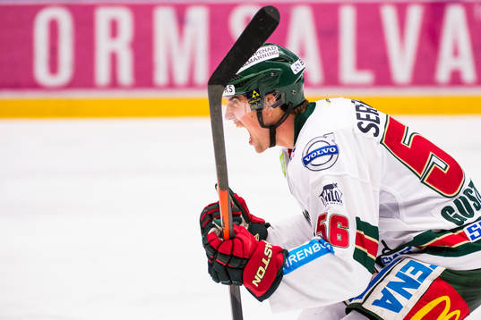 Frölundas Erik Gustafsson jublar