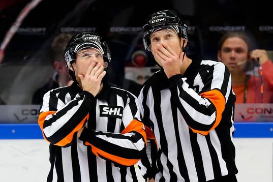 Domare Wolmer Edqvist  och Domare Tobias Björk vid