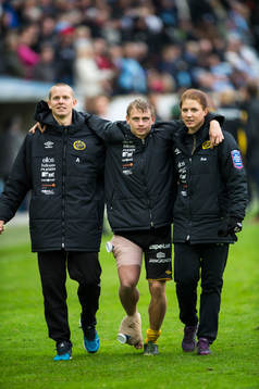 Elfsborgs Anton Lans, Simon Hedlund (som utgick skadad) och
