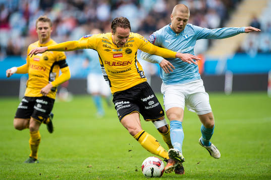 Kamp mellan Elfsborgs Viktor Prodell och Malmö FFs Anton