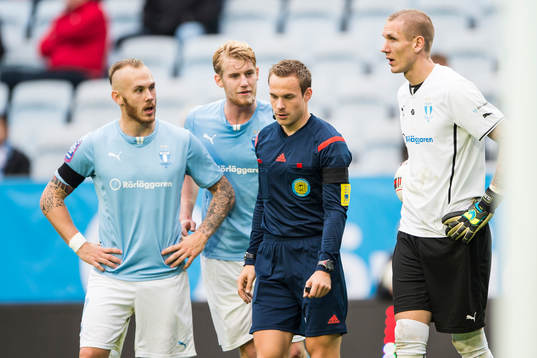 Malmö FFs Magnus Eriksson, Filip Helander och målvakt